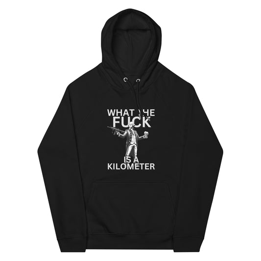 WTF is a Kilometer Unisex eco Raglan Hoodie