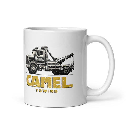 Camel Towing White Glossy Mug