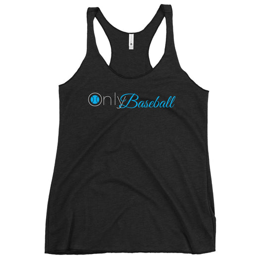 Only Baseball White Font Women's Racerback Tank